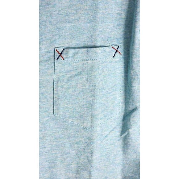 Vassari Los Angeles V-Neck XL Slim Fit Short Sleeve Teal Cut Hem, Cuff Shirt - Picture 10 of 16